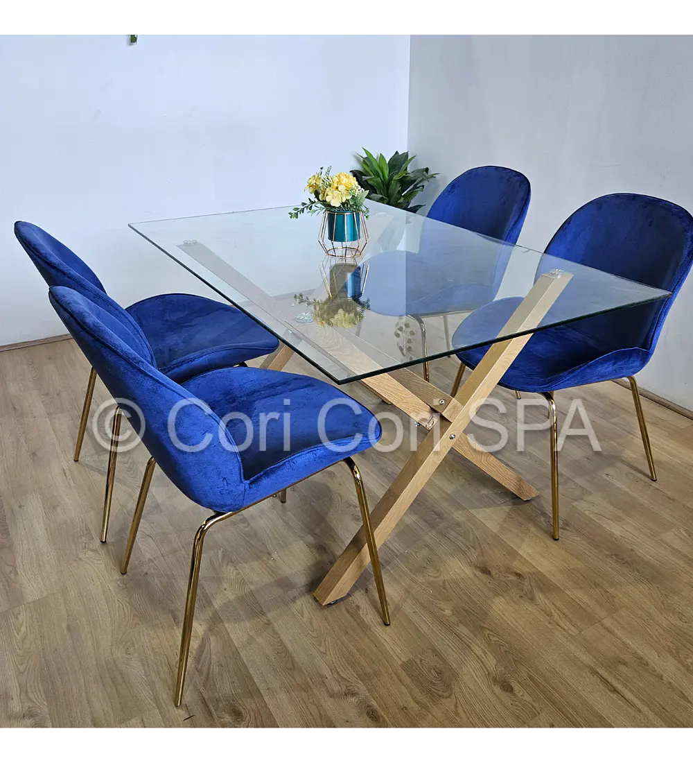 Comedor Medlock 140 x90cm + 4 Sillas Beetle