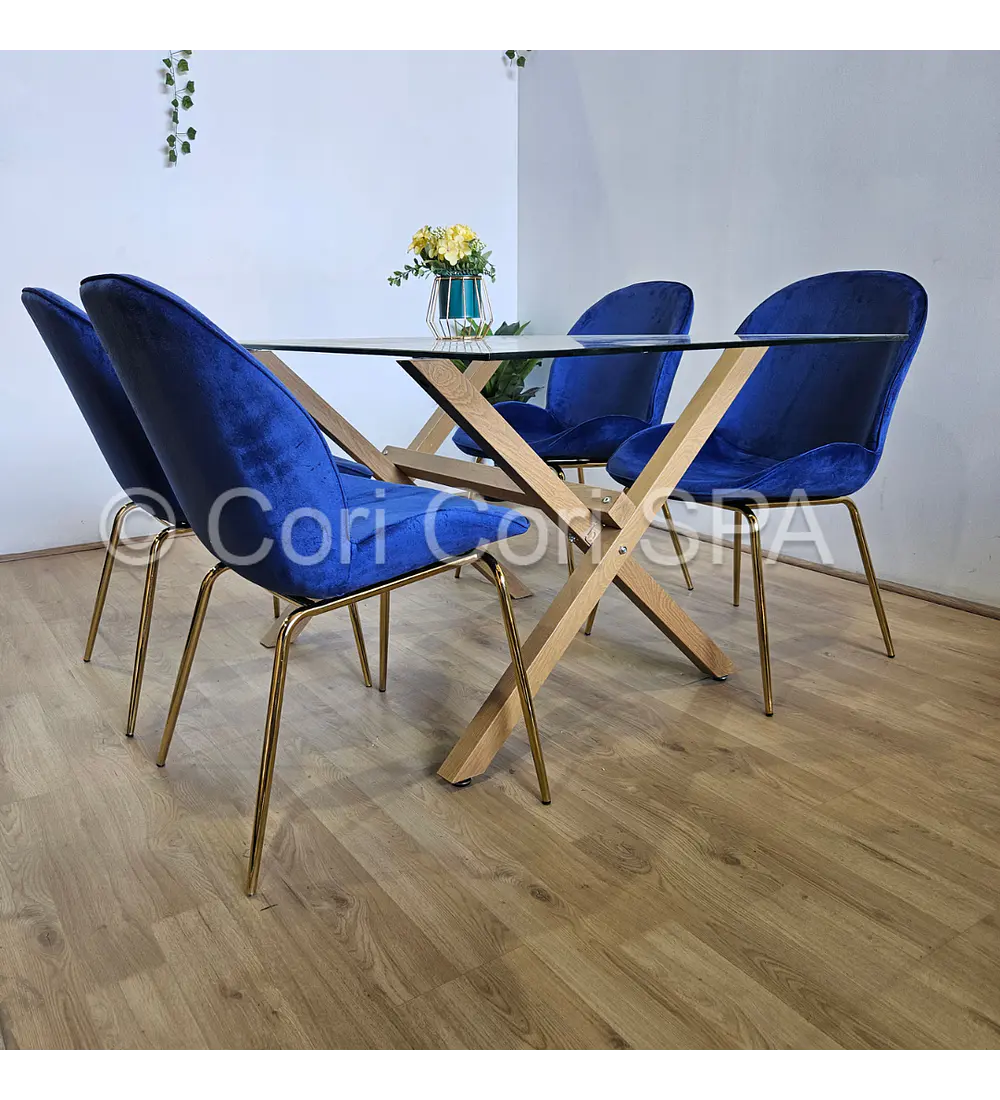Comedor Medlock 140 x90cm + 4 Sillas Beetle