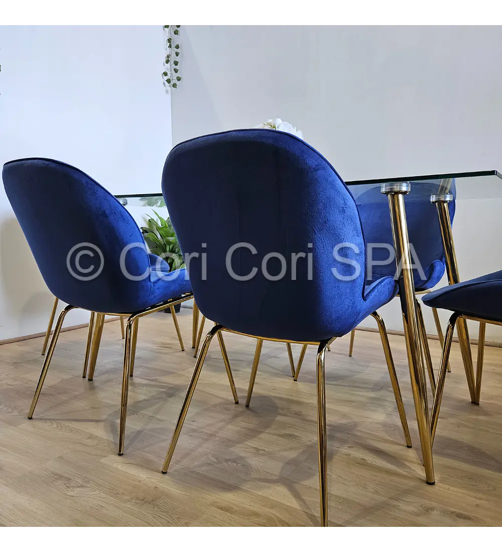 Comedor Rubi Gold 160x80cms + 4 Sillas Beetle