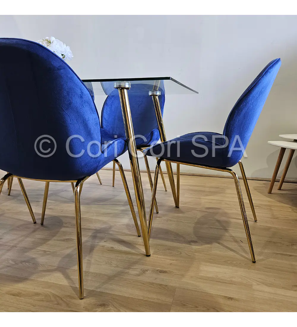Comedor Rubi Gold 160x80cms + 4 Sillas Beetle