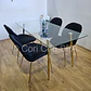 Comedor Rubi Gold 160x80cms + 4 Sillas Beetle - Miniatura 10