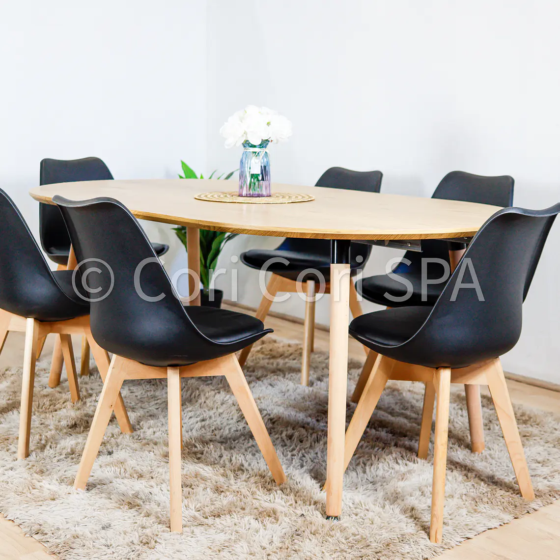 PREVENTA.- Comedor Mesa Expandible (100 - 180cms) + Sillas Tulip 2