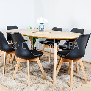 PREVENTA.- Comedor Mesa Expandible (100 - 180cms) + Sillas Tulip