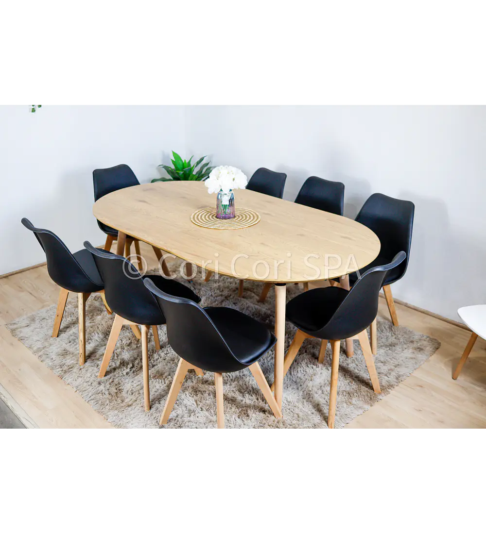 Comedor Mesa Expandible (100 - 180cms) + Sillas Tulip