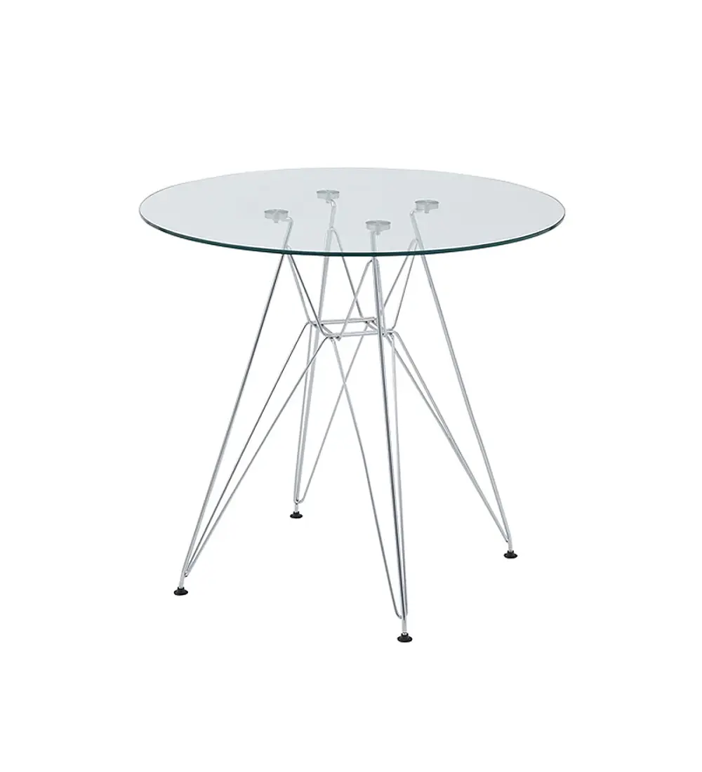 Mesa vidrio IRON  80 cms