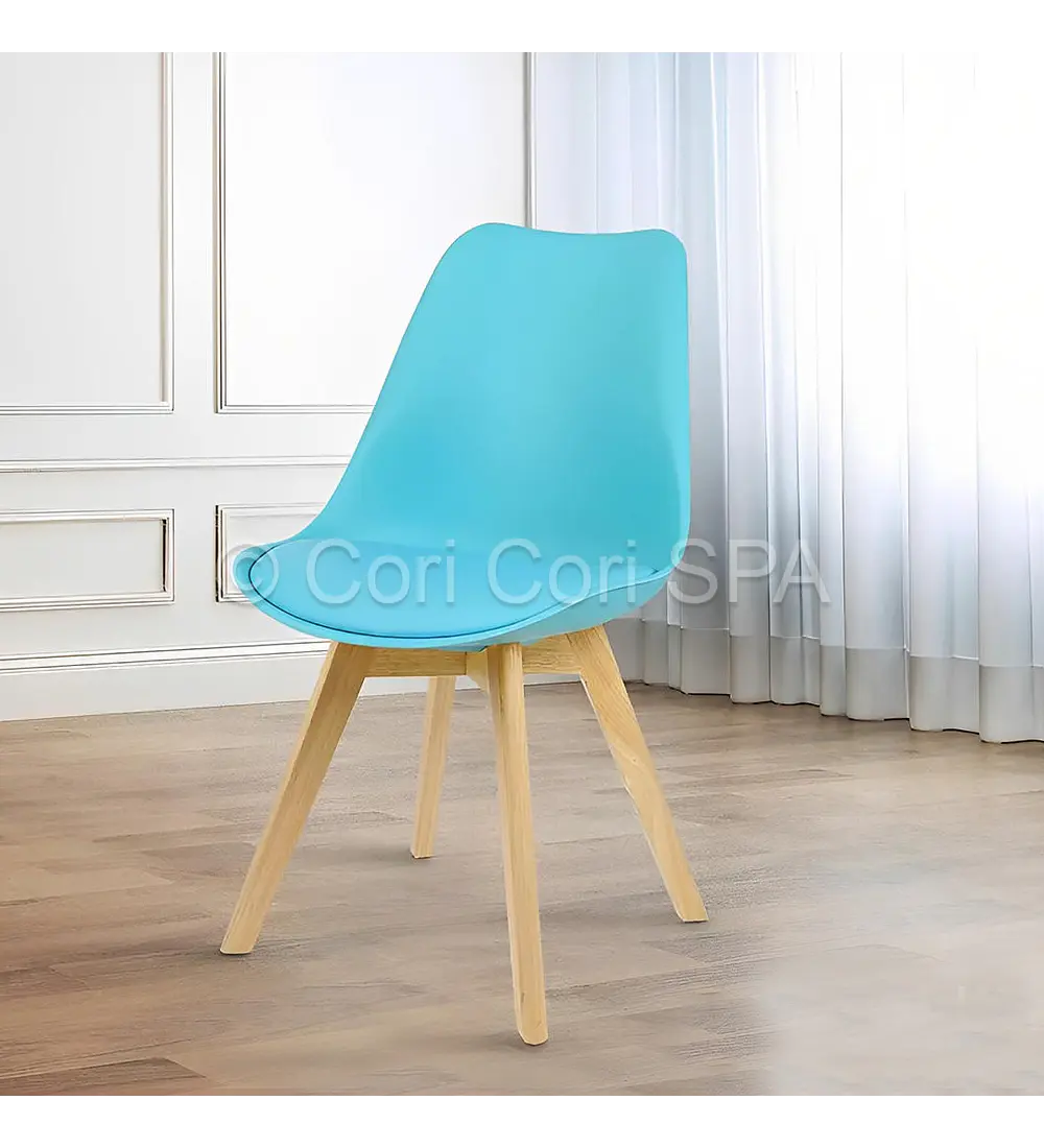 Comedor Eames Vidrio 100cms + 4 Sillas Tulip