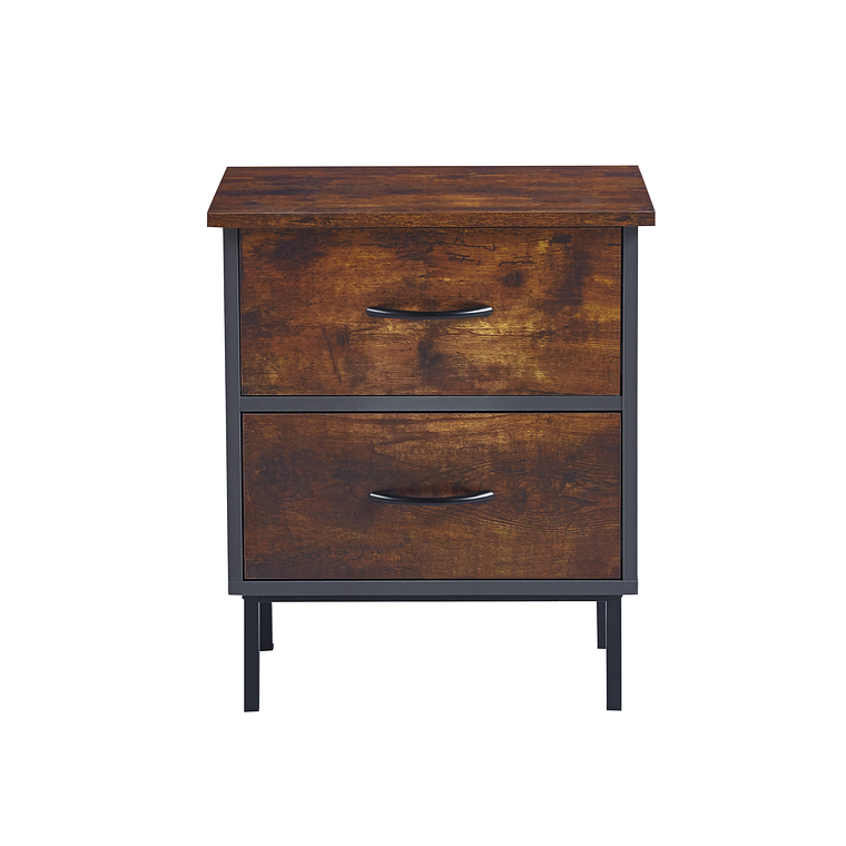 Velador Dos Cajones Metal Rústico 4