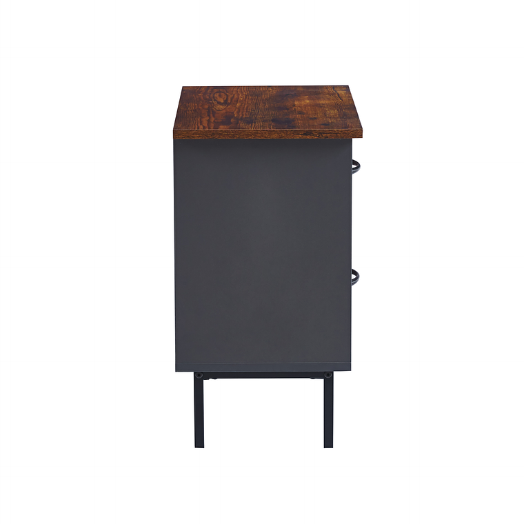 Velador Dos Cajones Metal Rústico 5