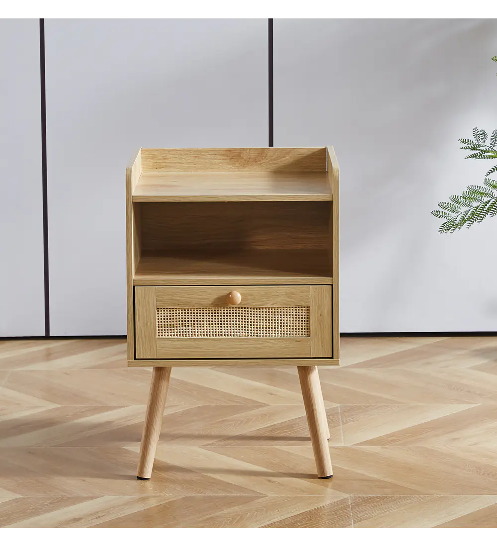 Velador Mesh Rattan con Cajon y Espacio