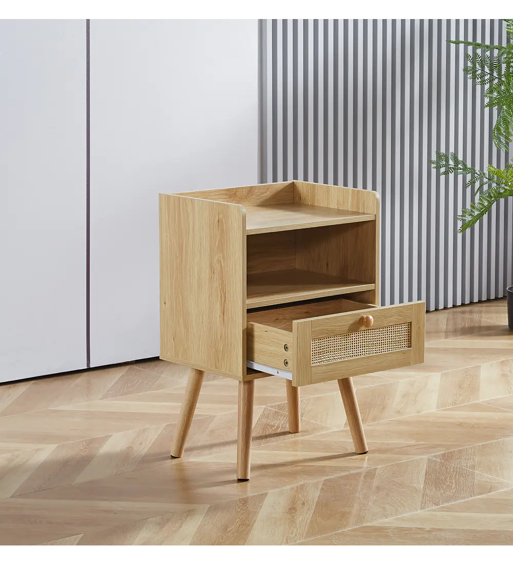 Velador Mesh Rattan con Cajon y Espacio