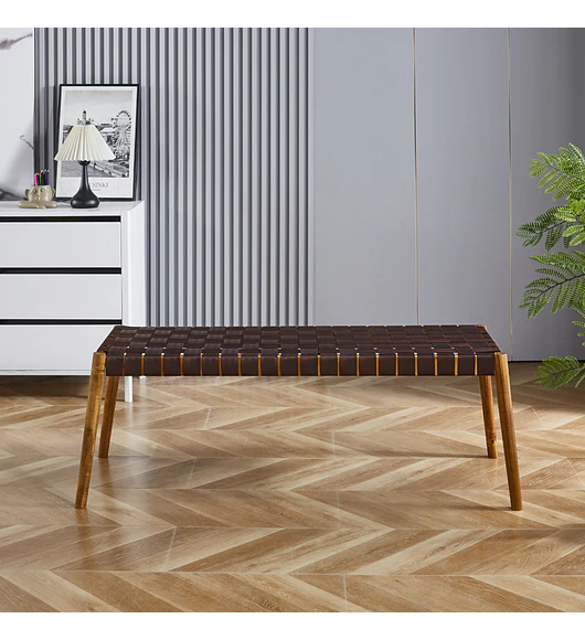 Banqueta Austral 120cm - Cinta Tejida de Nailon café