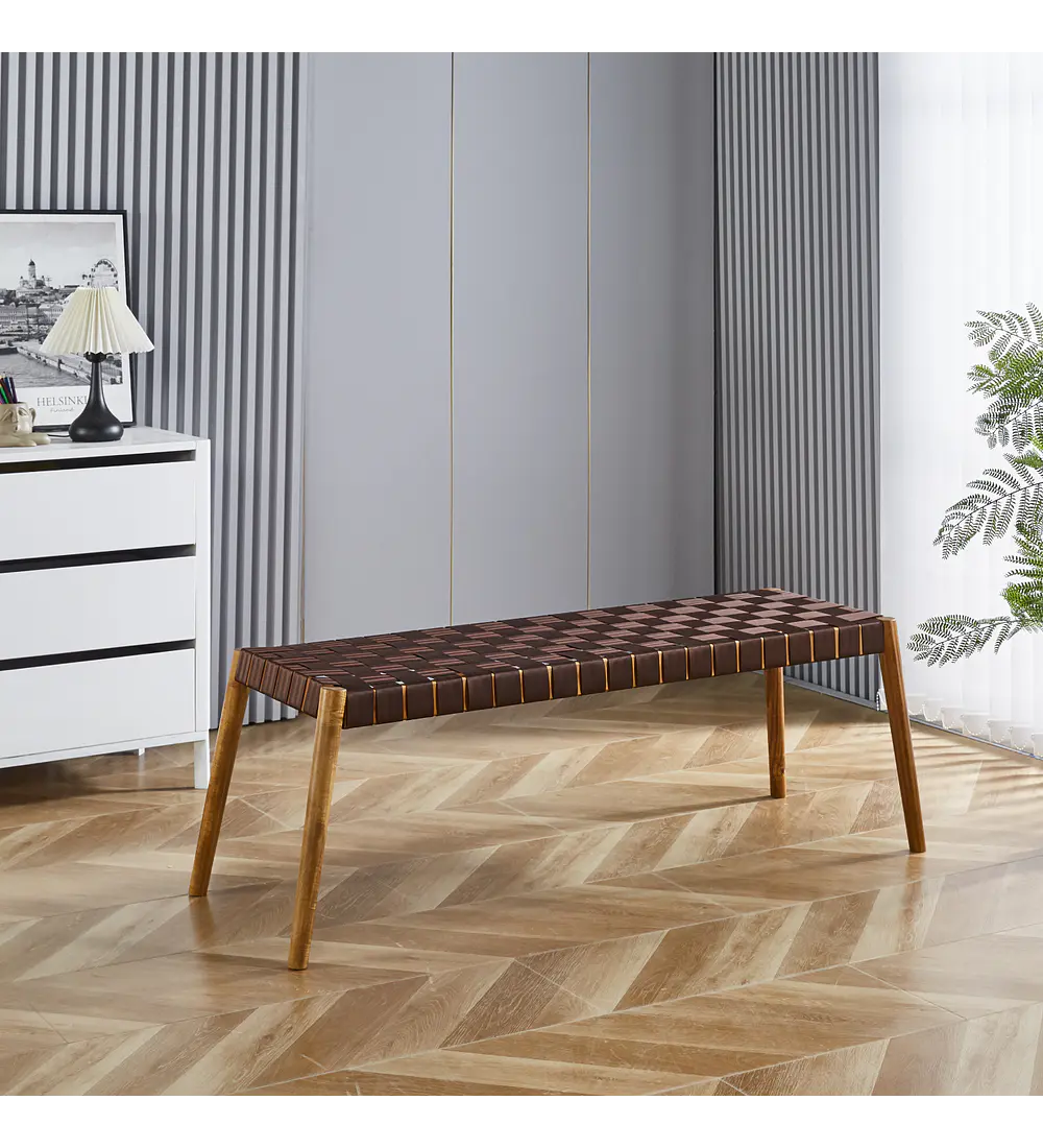 Banqueta Austral 120cm - Cinta Tejida de Nailon café