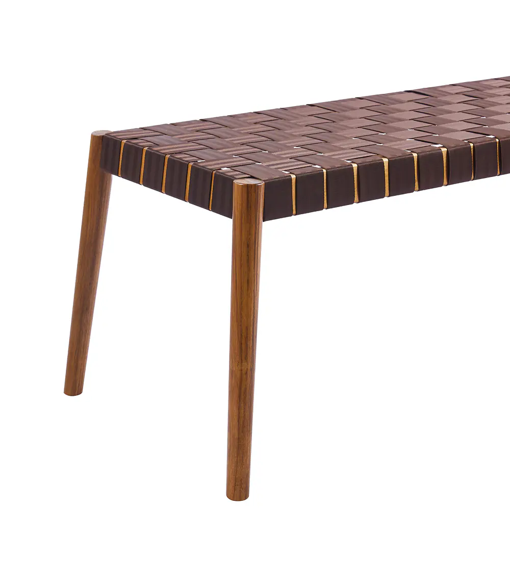 Banqueta Austral 120cm - Cinta Tejida de Nailon café