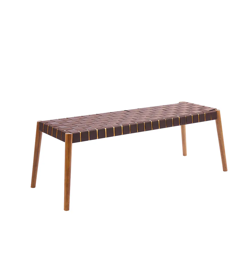Banqueta Austral 120cm - Cinta Tejida de Nailon café