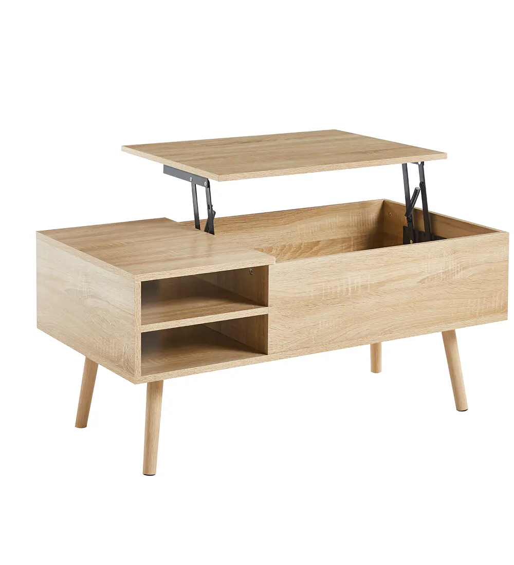 Mesa de Centro Elevable para Living - Madera