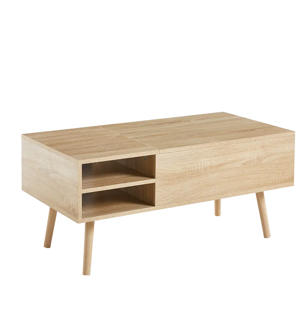 Mesa de Centro Elevable para Living - Madera