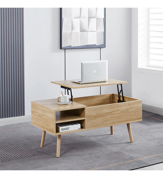 Mesa de Centro Elevable para Living - Madera
