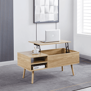 Mesa de Centro Elevable para Living - Madera