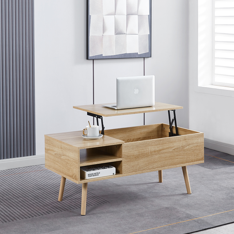 Mesa de Centro Elevable para Living - Madera 1