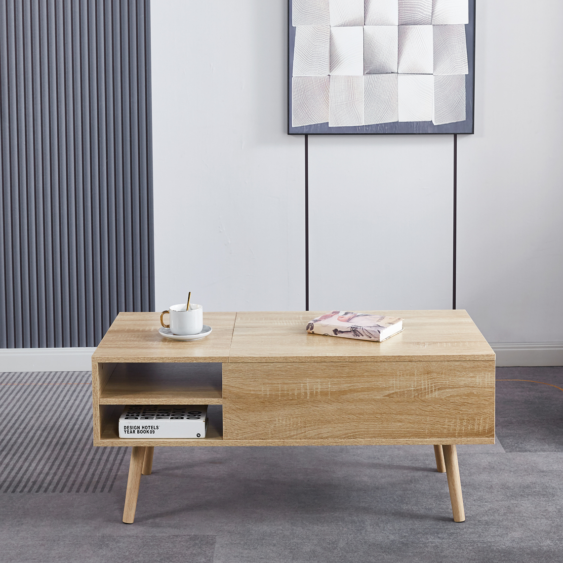 Mesa de Centro Elevable para Living - Madera 2