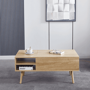 Mesa de Centro Elevable para Living - Madera