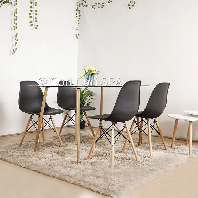 Comedor Rubi 130x80cm + 4 Sillas Eames  4