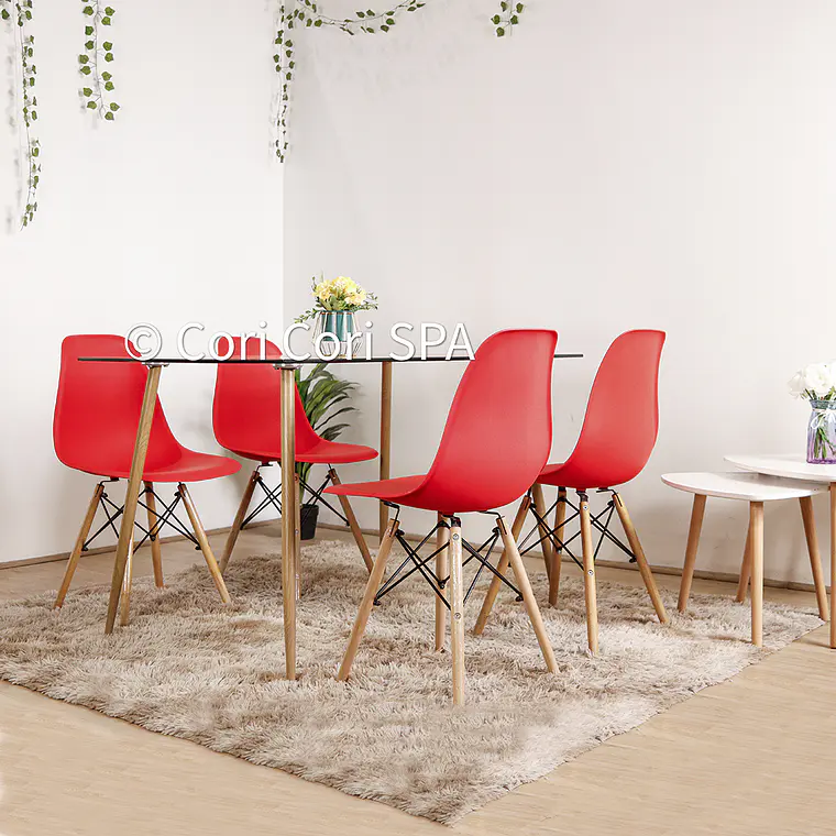 Comedor Rubi 130x80cm + 4 Sillas Eames  1
