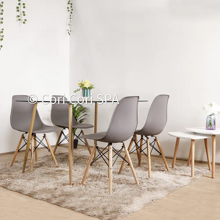 Comedor Rubi 130x80cm + 4 Sillas Eames  6