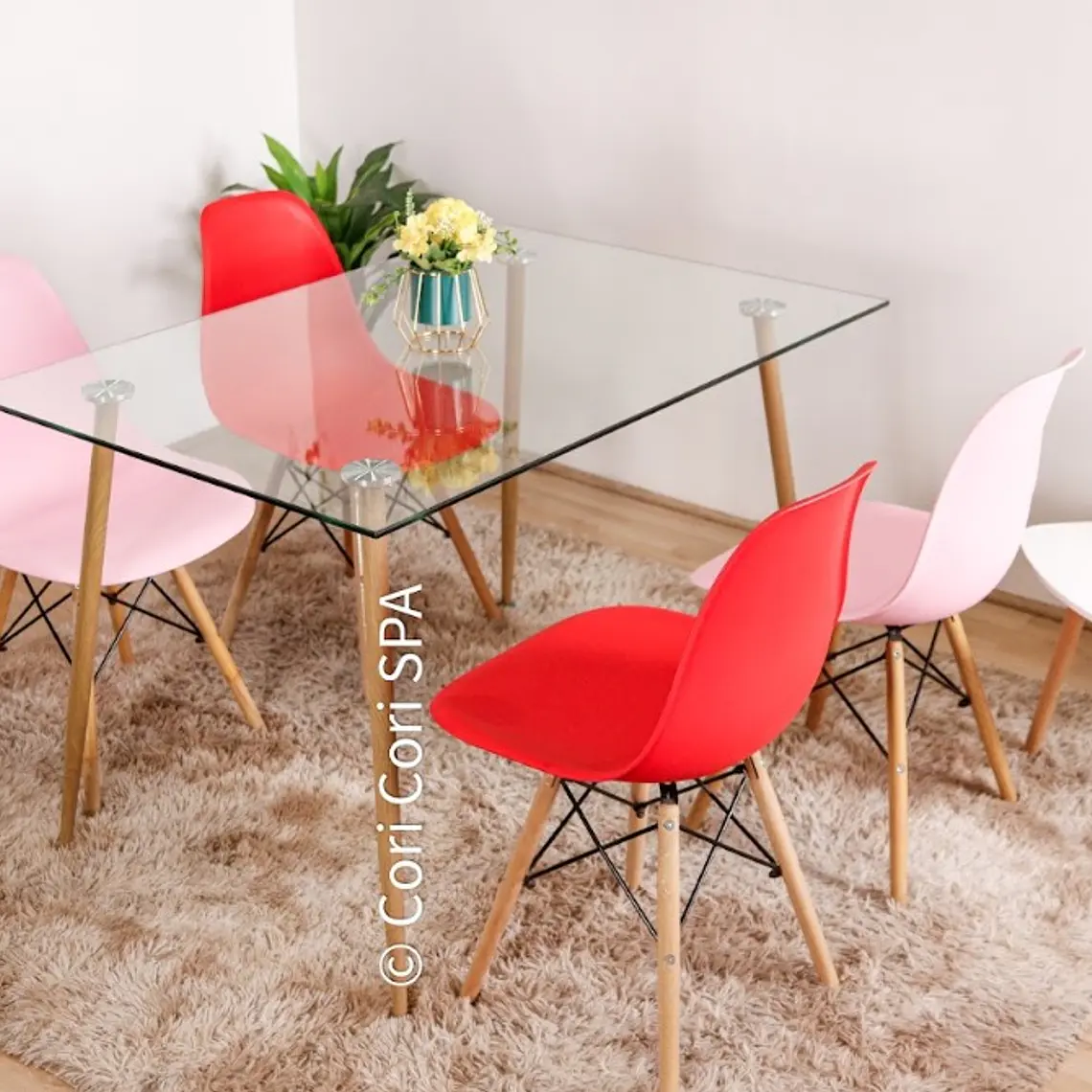 Comedor Rubi 130x80cm + 4 Sillas Eames  7