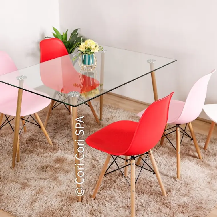 Comedor Rubi 130x80cm + 4 Sillas Eames  7