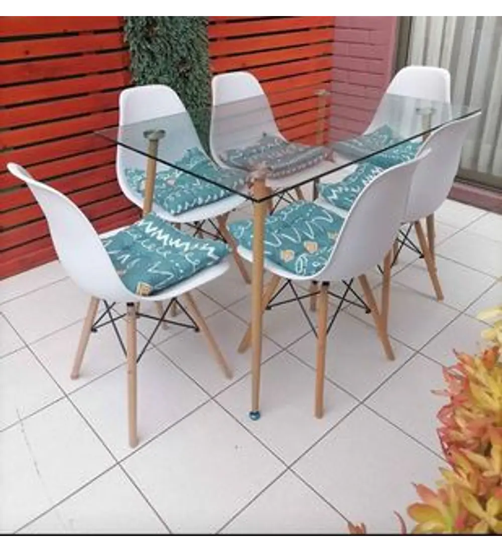 Comedor Rubi  130x80cm + 6 Sillas Eames