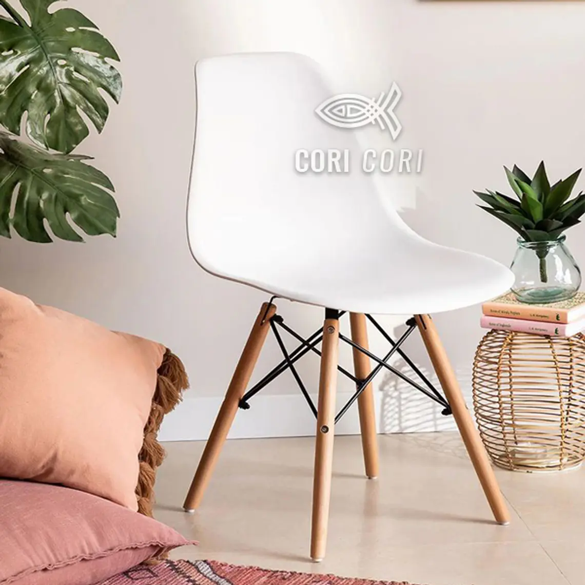 Comedor Rubi  130x80cm + 6 Sillas Eames 10