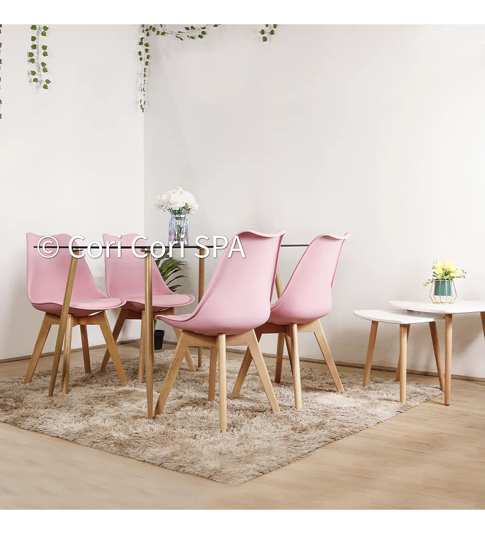 Comedor Rubi 130x80cm + 4 Sillas Tulip