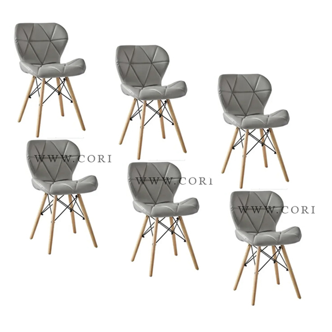 Pack 6 Silla Eames Mariposa Ecocuero 2