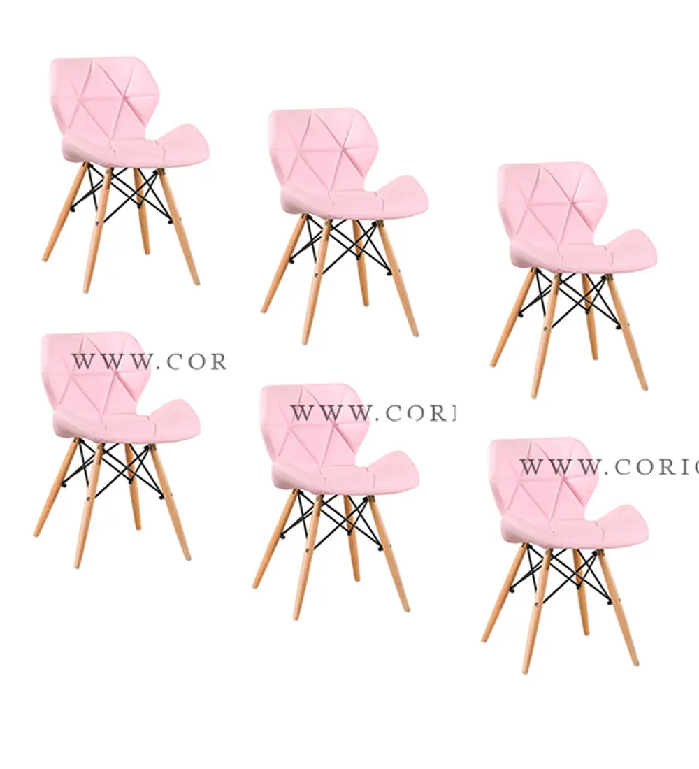 Pack 6 Silla Eames Mariposa Ecocuero