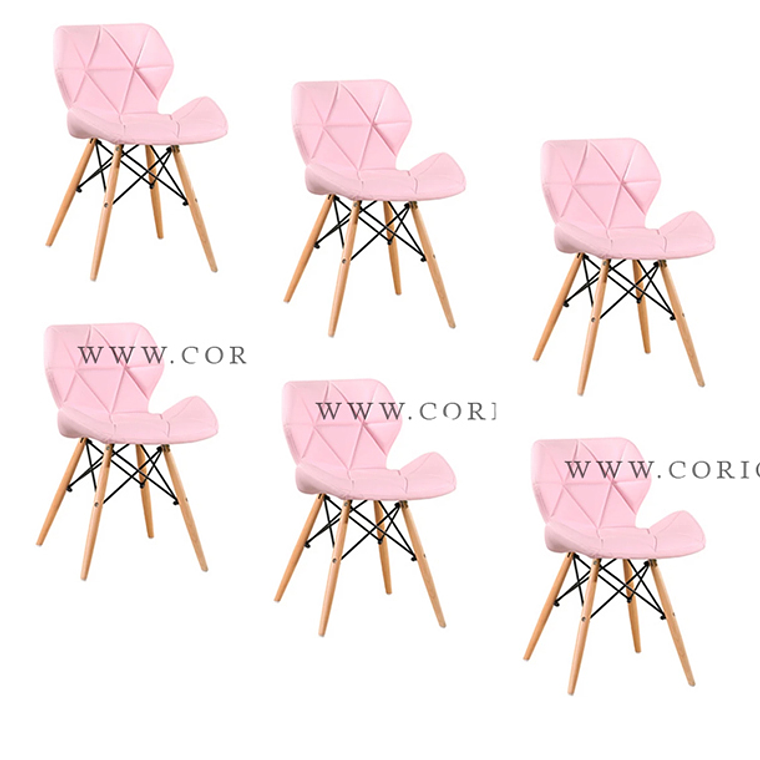 Pack 6 Silla Eames Mariposa Ecocuero 3