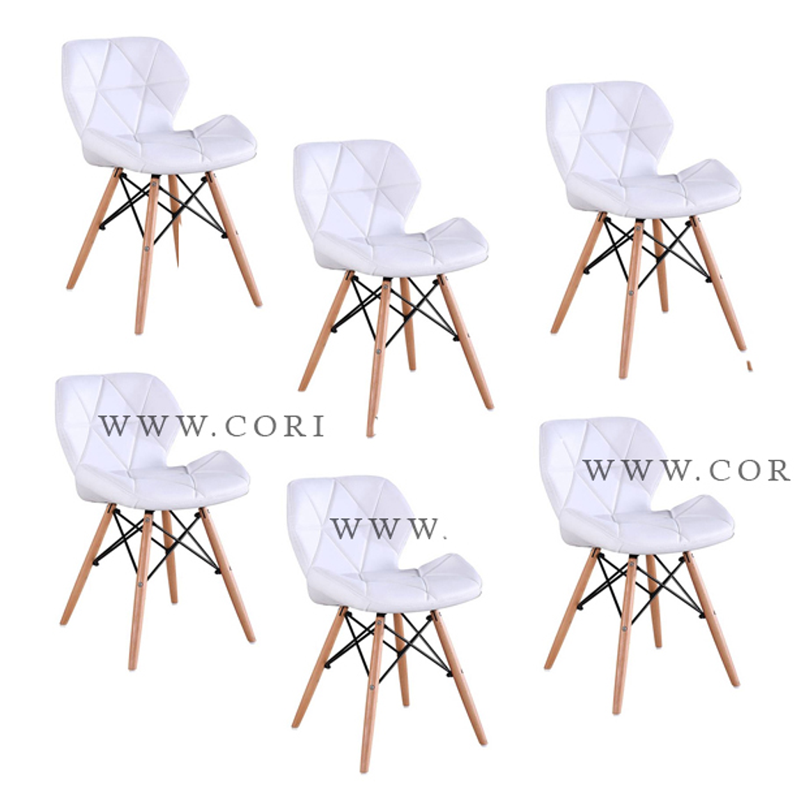 Pack 6 Silla Eames Mariposa Ecocuero 4