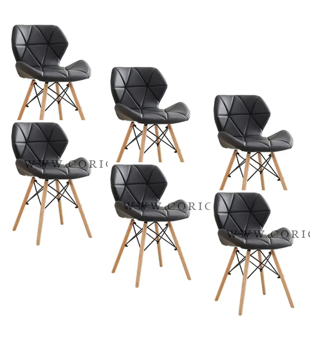 Pack 6 Silla Eames Mariposa Ecocuero