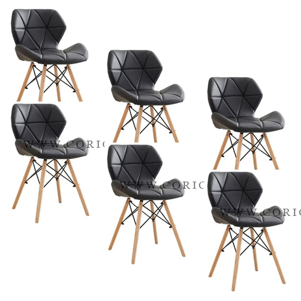 Pack 6 Silla Eames Mariposa Ecocuero 1