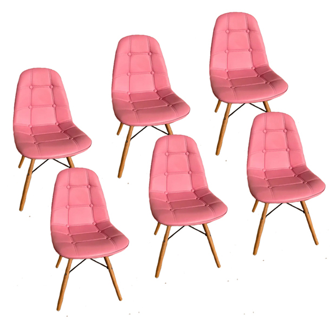 Pack 6 Sillas Capitonne Eames Ecocuero 5