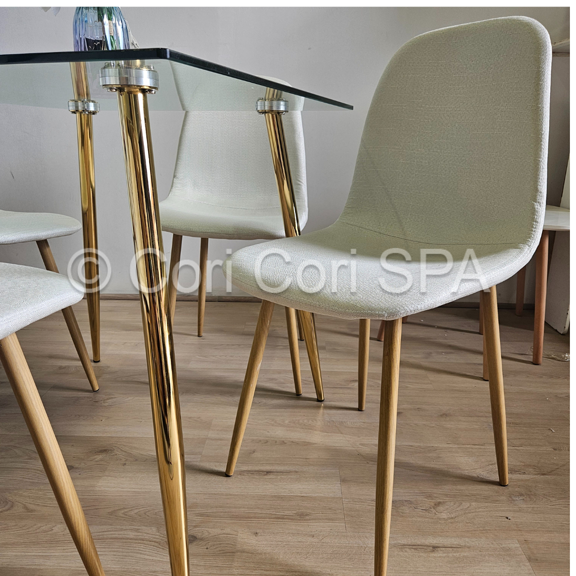 Pack 6 Sillas Scoop Lino Wood 4