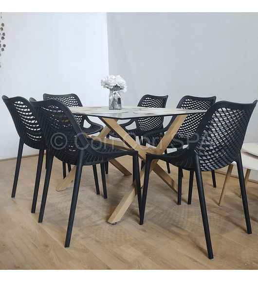 Comedor Medlock 140x90cm + 6 Sillas Air Berlin