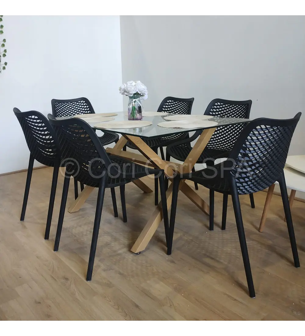 Comedor Medlock 140x90cm + 6 Sillas Air Berlin