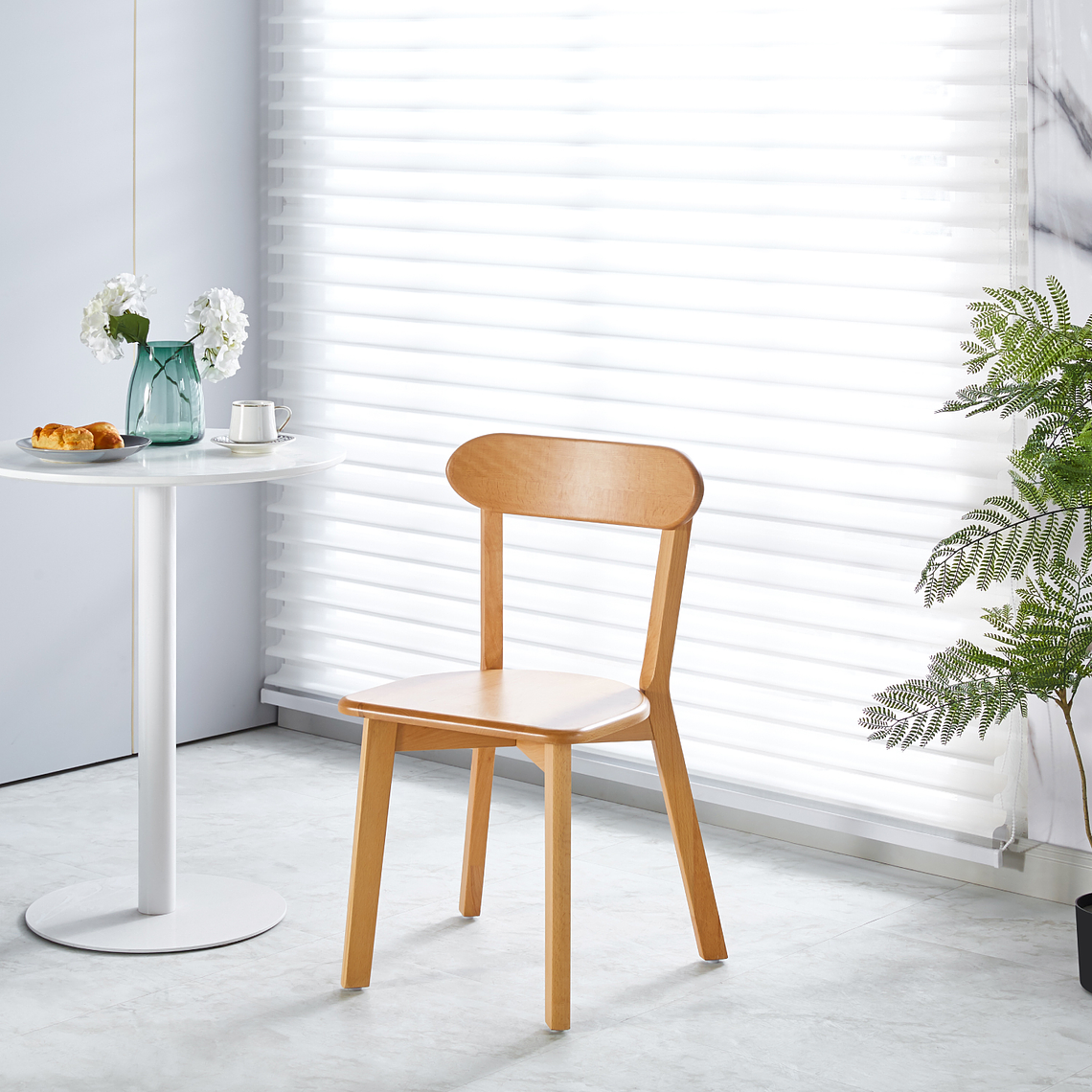 Comedor Warwick 100cm + 4 Sillas Fresno Madera 4