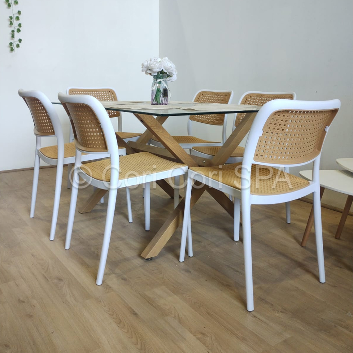 Comedor Medlock (140x90cm) +  6 Sillas Delta 2