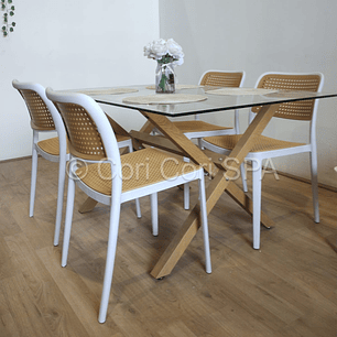 Comedor Medlock 140x90cm +  4 Sillas Delta