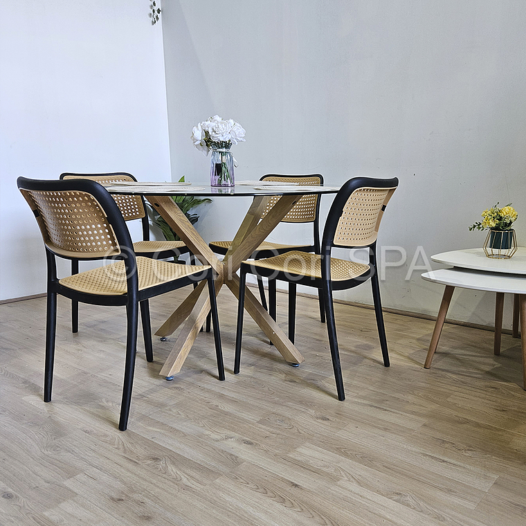 Comedor Mesa Warwick 100cm + 4 Sillas Delta  4