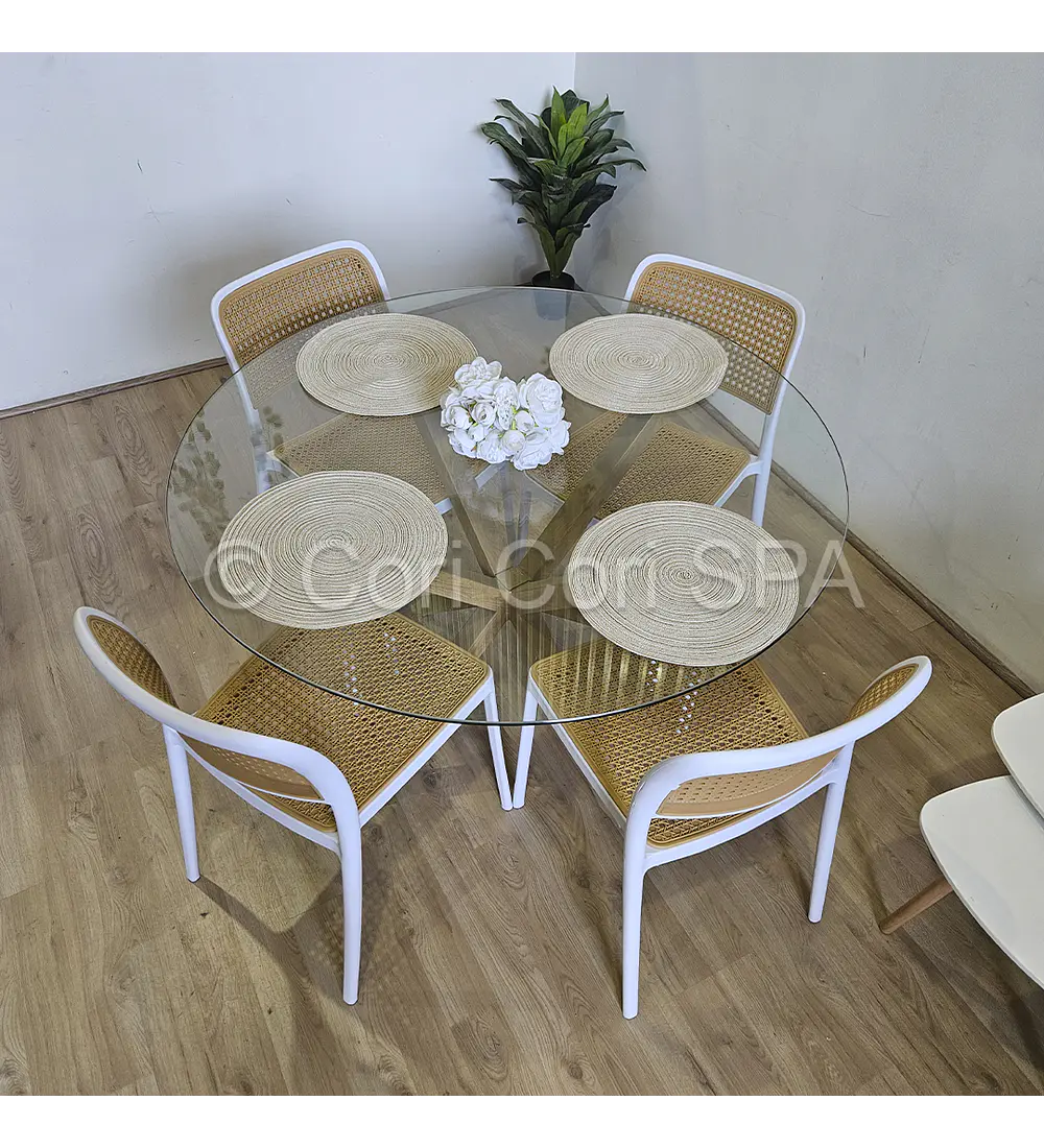 Comedor Mesa Warwick 120cm + 4 Sillas Delta 