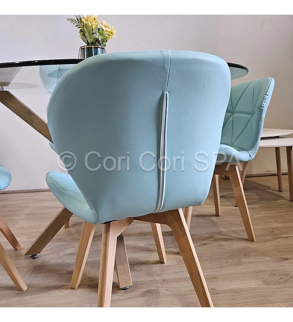 Comedor Mesa Warwick 120 + 4 Sillas Mariposa Wood 