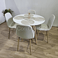 Comedor Mesa Eames Blanca 80cms + 4 Sillas Scoop Lino - Miniatura 1